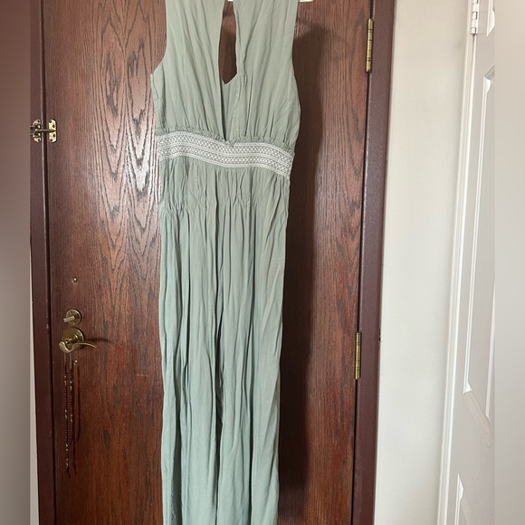 Mint green pantsuit with embroidery size L - Picture 2 of 5